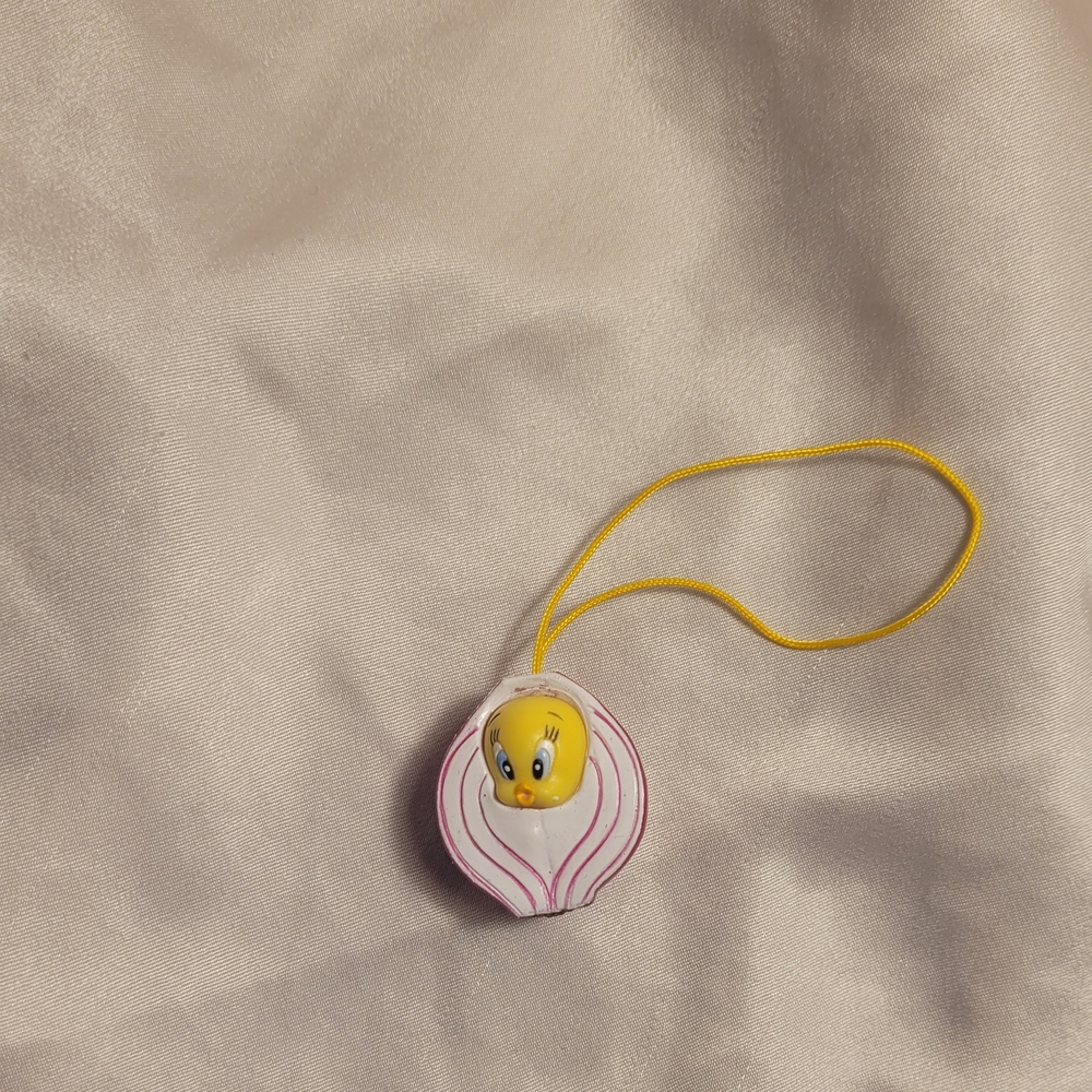 Onion Tweety Bird Keychain Charm - Yellow and Pink